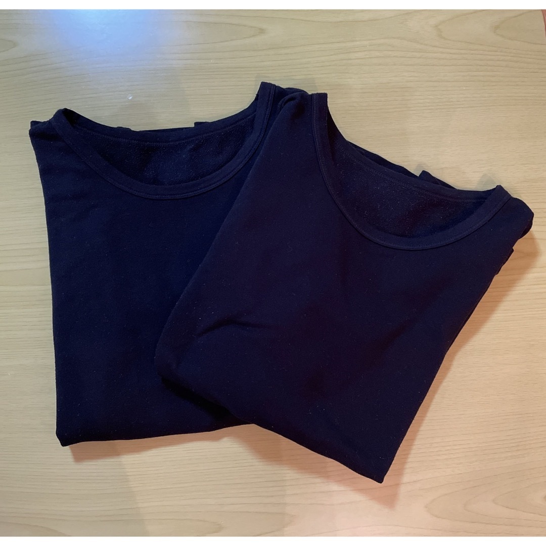 GU  STYLE-HEAT黒長袖2枚 レディースの下着/アンダーウェア(アンダーシャツ/防寒インナー)の商品写真