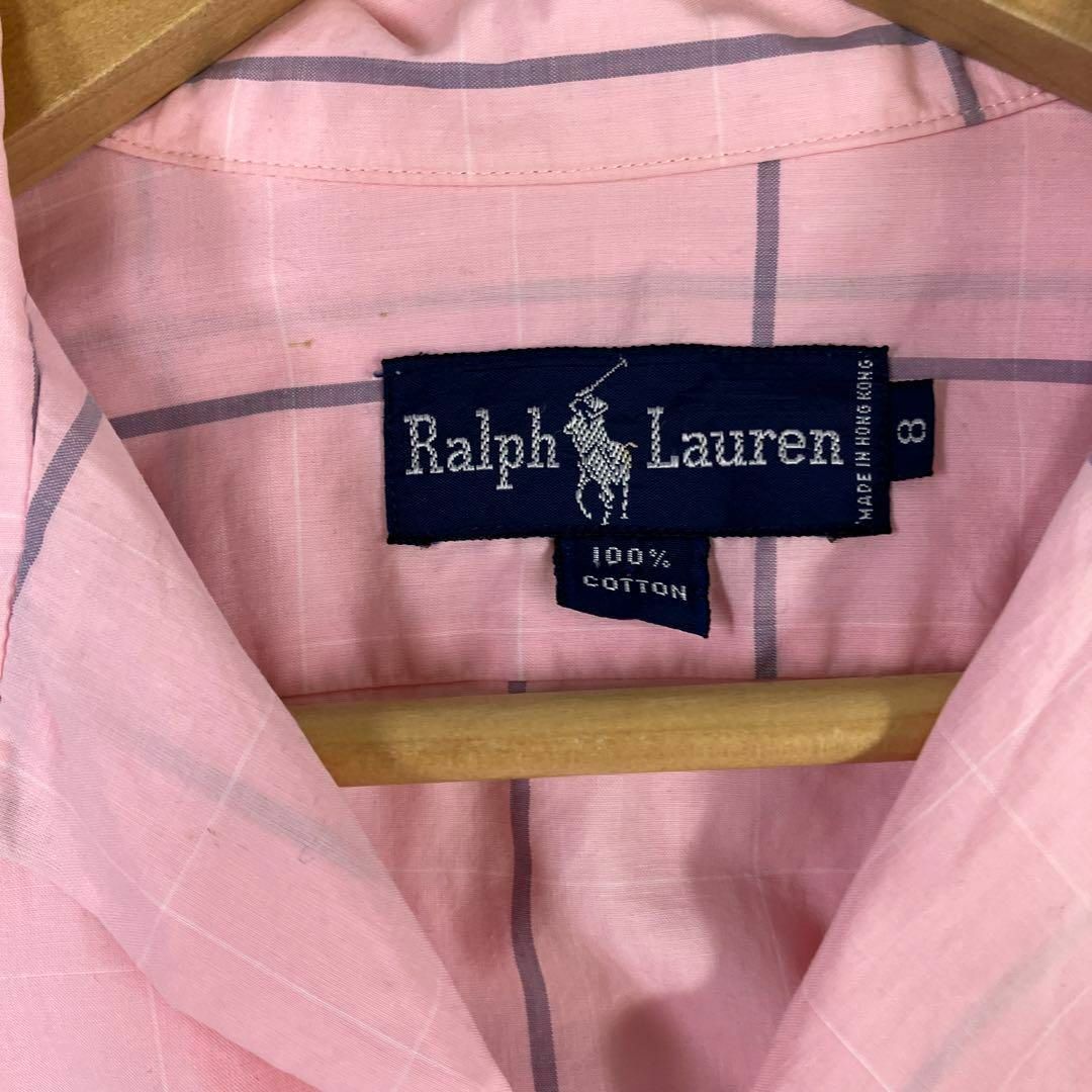 Ralph Lauren(ラルフローレン)のラルフローレン　開襟シャツ　チェック　ピンク　90's オールド 古着女子　8 メンズのトップス(シャツ)の商品写真