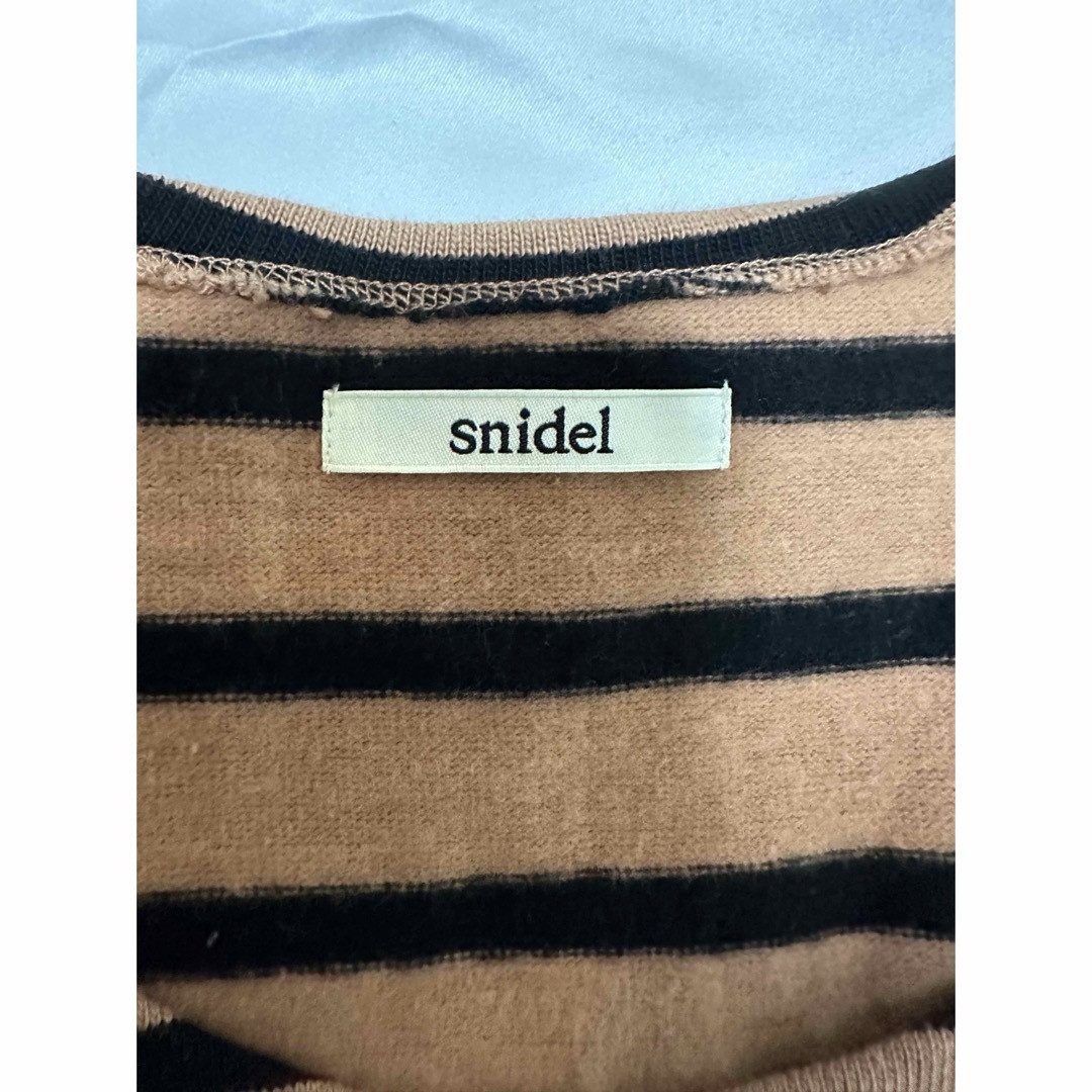 SNIDEL(スナイデル)のスナイデル　snidel  ワンピース　ボーダー　ブラウン系 レディースのワンピース(ミニワンピース)の商品写真