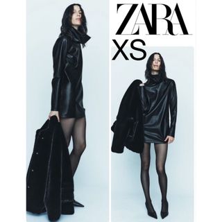 ザラ(ZARA)のZWショートフェイクレザーワンピース(ひざ丈ワンピース)