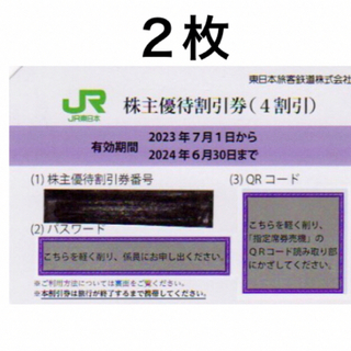 JR - ２枚🚅JR東日本株主優待割引券🚅No.XY4
