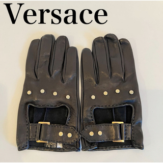 ヴェルサーチ(VERSACE)のグローブ 革手袋 手袋 黒 レザー レザーグローブ　ヴェルサーチ　メンズ　(手袋)