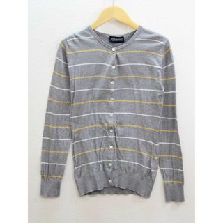 ジョンスメドレー(JOHN SMEDLEY)の‡JOHN SMEDLEY/ジョンスメドレー‡ボーダーニットカーディガン/長袖 ライトグレー レディース S 【中古】春夏 612032(カーディガン)