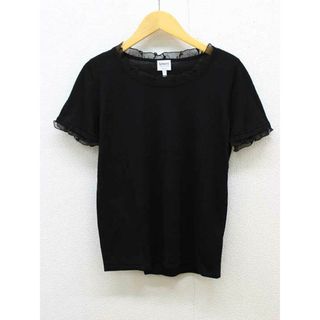 アルマーニ コレツィオーニ(ARMANI COLLEZIONI)の【春物 新入荷】‡ARMANI COLLEZIONI/アルマーニコレッツォーニ‡フリルニット/半袖 ブラック/黒 レディース 42【中古】春夏 402042(ニット/セーター)