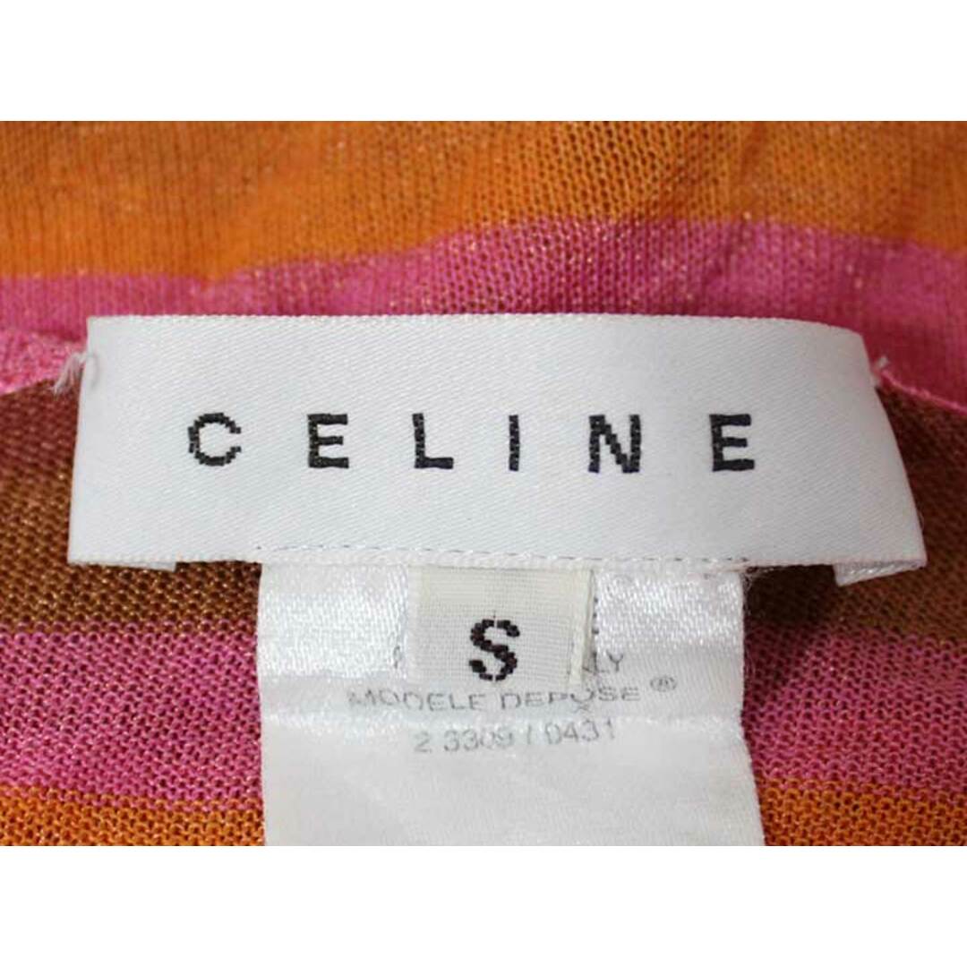 celine(セリーヌ)の☆CELINE/セリーヌ☆ボーダーシースルーラメニット/ラウンドネック/長袖 ピンク×オレンジ レディース S【中古】春夏 615032 レディースのトップス(ニット/セーター)の商品写真