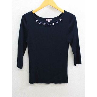 トッカ(TOCCA)の‡TOCCA/トッカ‡ウォッシャブル/VOYAGE KNIT/五分袖 ネイビー/紺 レディース XS【中古】 春夏 313032(ニット/セーター)