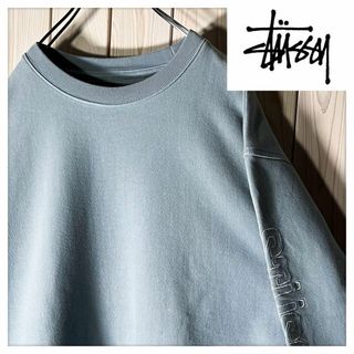 ステューシー(STUSSY)の【美品 L】ステューシー stussy 刺繍 スリーブロゴ スウェット(スウェット)