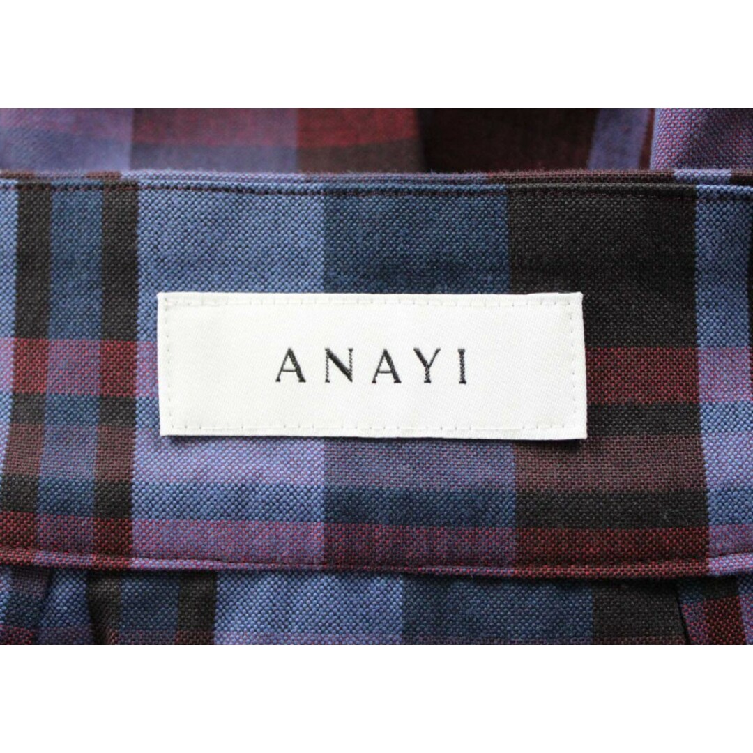 ANAYI(アナイ)の【春夏物 新入荷】●ANAYI/アナイ●オックスチェックタックスカート/膝下丈 ブルー×レッド/青×赤 レディース 36【中古】春夏  902042 レディースのスカート(その他)の商品写真