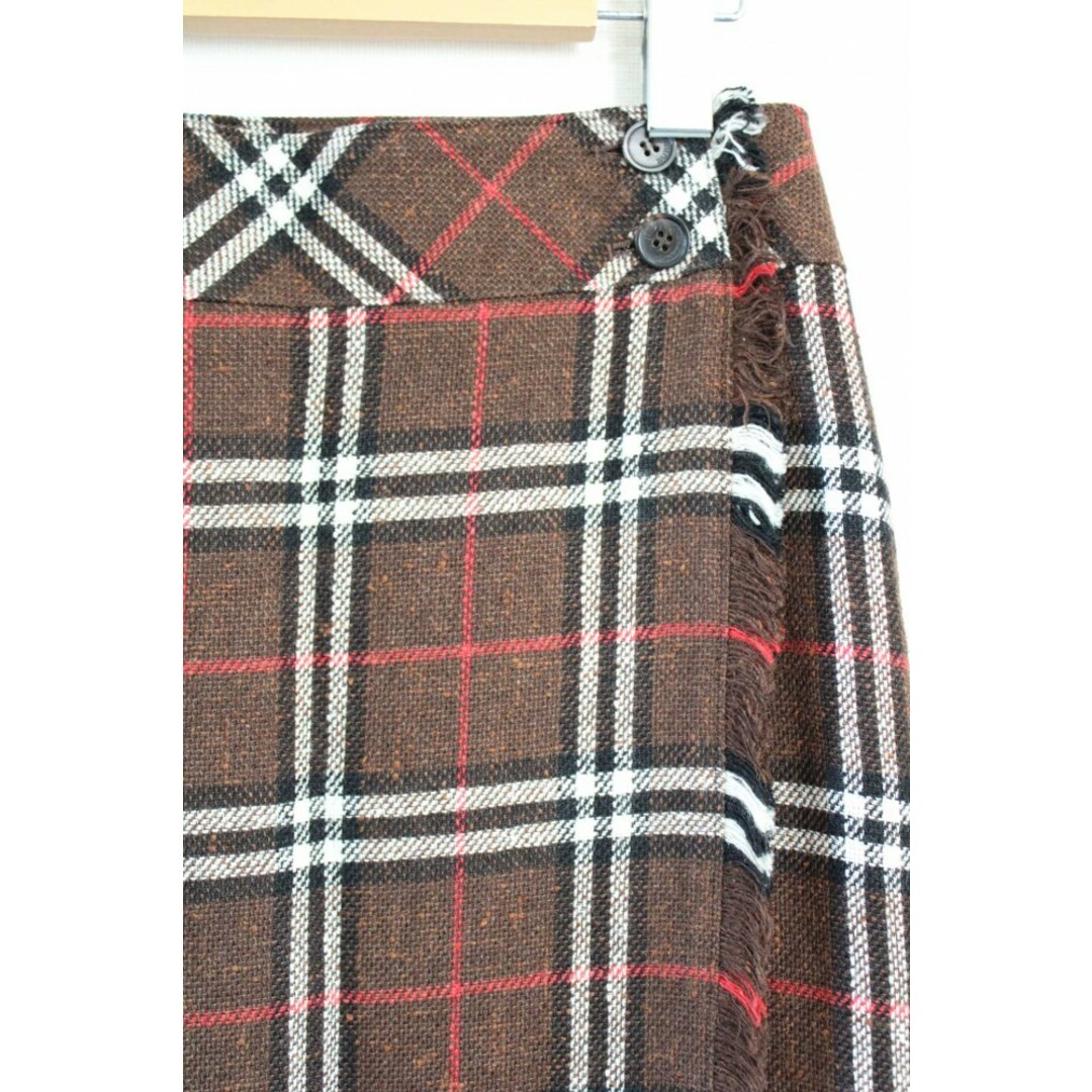 BURBERRY(バーバリー)の●Burberry London/バーバリーロンドン●リネンシルクチェック柄ラップスカート/ロング丈 ブラウン/茶 レディース 38【中古】春夏 422032 レディースのスカート(その他)の商品写真