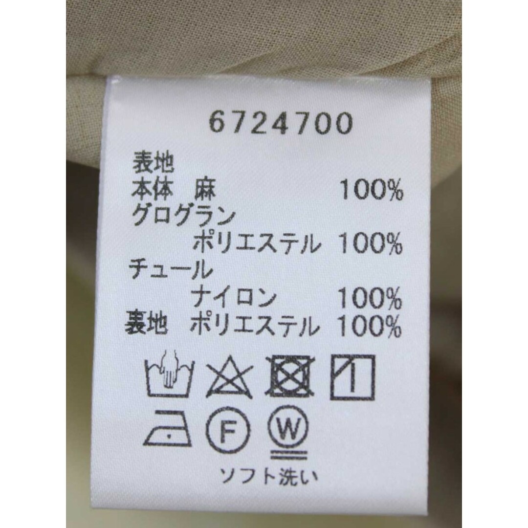 ‡Rene/ルネ‡リネンスカート/6724700/膝丈 ライトベージュ レディース 34【中古】 春夏 222032 レディースのスカート(その他)の商品写真