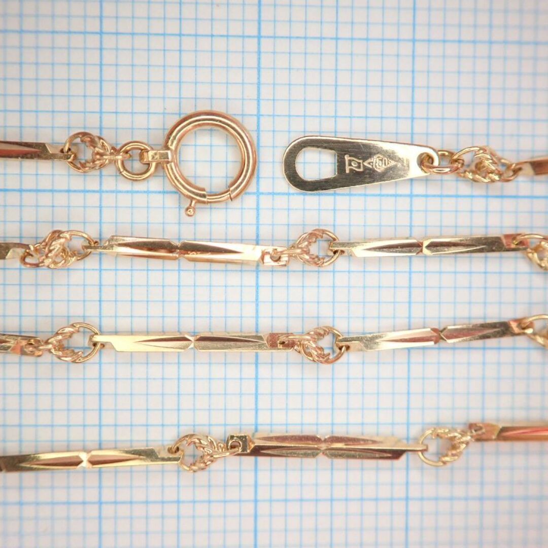 K18切子チェーンネックレス 5.5g 40cmキリコ□昭和レトロ K18切子チェーンネックレス 5.5g 40cmキリコ□昭和レトロ