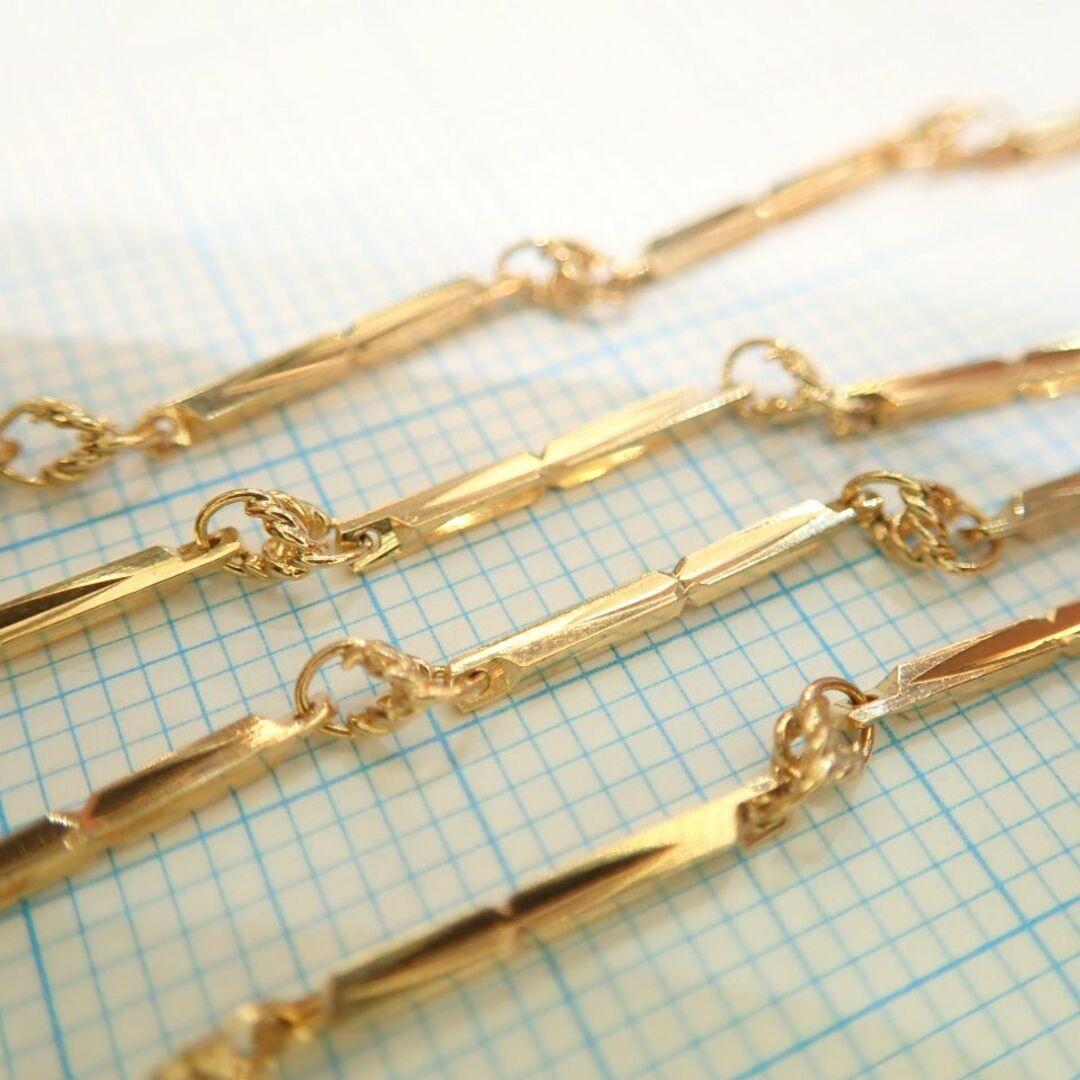 K18切子チェーンネックレス 5.5g 40cmキリコ□昭和レトロ K18切子チェーンネックレス 5.5g 40cmキリコ□昭和レトロ