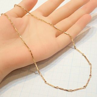 K18切子チェーンネックレス 5.5g 40cmキリコ■昭和レトロ アンティーク(ネックレス)