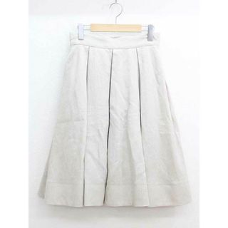 フォクシー(FOXEY)の◇FOXEY BOUTIQUE/フォクシーブティック◇A-Line Pleated Skirt/Aラインプリーツスカート/36910/ミディアム丈 ライトベージュ レディース 40【中古】春夏 117022(その他)