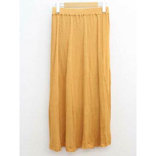 スリードッツ(three dots)の新品未使用品◇three dots/スリードッツ◇Sheer pleats midi flair skirt/シアープリーツミディフレアースカート/インナー付き/ニットスカート/ウエストゴム/ミモレ丈 オレンジ/橙 レディース S 春夏 707022(その他)