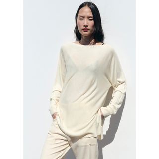 ザラ(ZARA)のZARA ザラ　ドレープネックニットセーター　トップス　UNIQLO h&m(ニット/セーター)