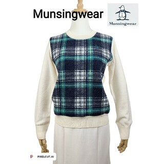 マンシングウェア(Munsingwear)の美品 Munsingwear タータンチェックニット(ニット/セーター)