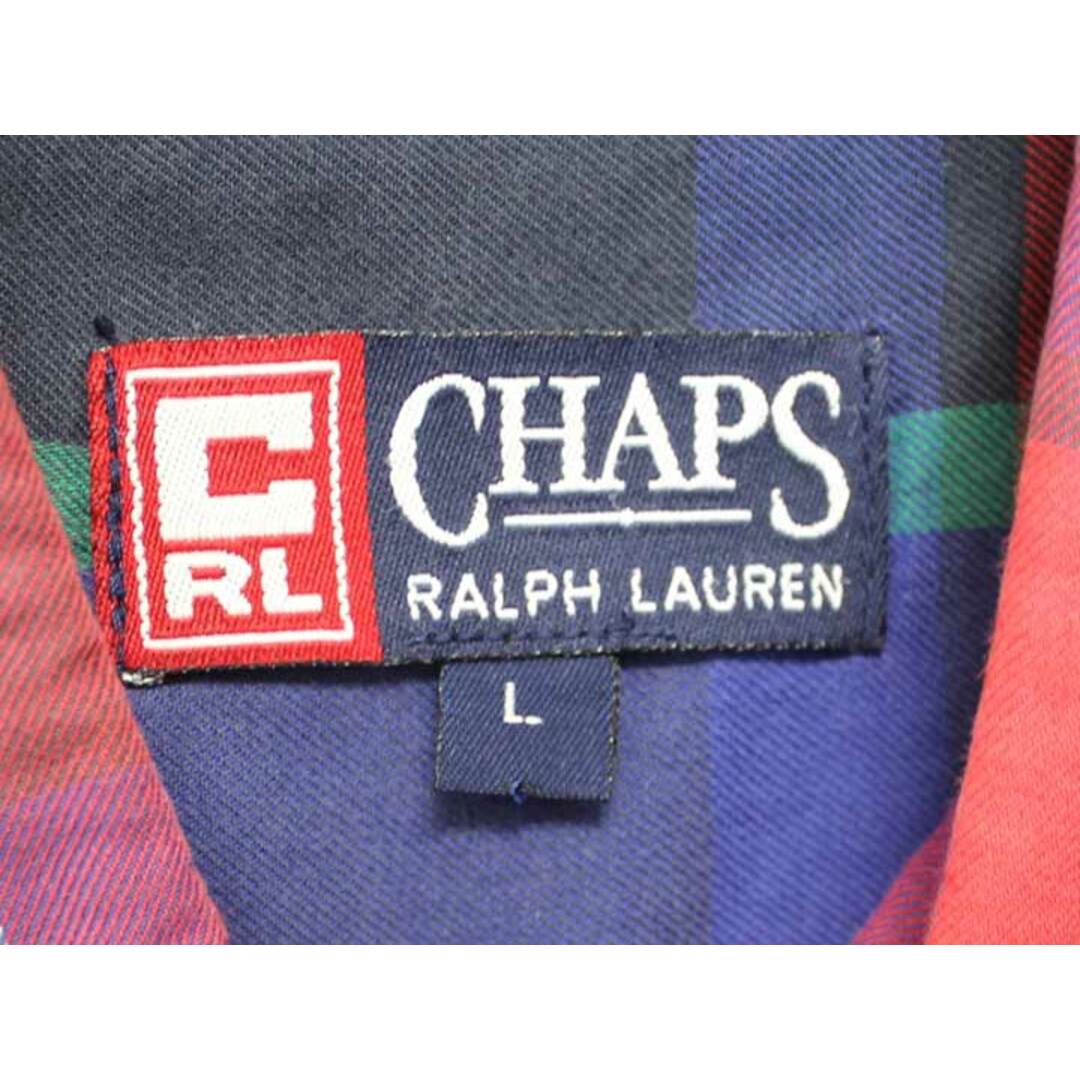 Ralph Lauren(ラルフローレン)の△RALPH LAUREN/ラルフ ローレン△CHAPS/チェックシャツ/カジュアルシャツ/半袖　レッド×ブルー　メンズ　L　【中古】 春夏 423032 メンズのトップス(シャツ)の商品写真