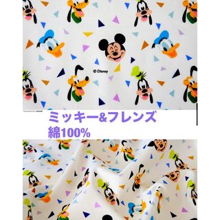 ディズニー(Disney)の直輸入生地🌈ミッキーandフレンズ　生地幅110cm (生地/糸)