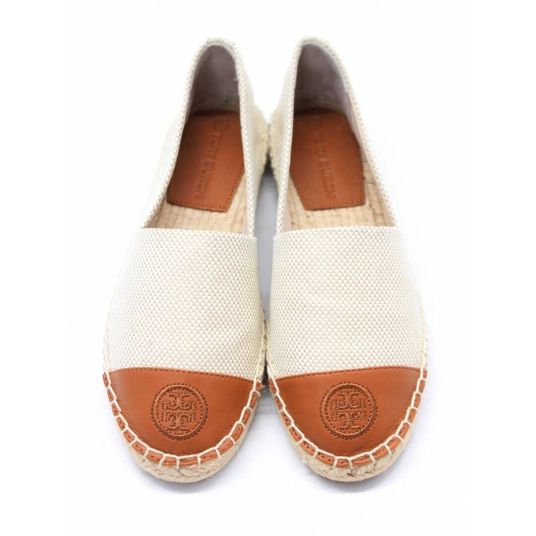 Tory Burch(トリーバーチ)の新品未使用品◇TORY BURCH/トリーバーチ◇COLOR BLOCK FLAT ESPADRILLE/カラーブロックフラットエスパドリーユ/74058/スリッポン/ロゴ刺しゅう/シューズ/靴 アイボリー×ブラウン レディース 5.5 春夏 512032 レディースの靴/シューズ(スリッポン/モカシン)の商品写真