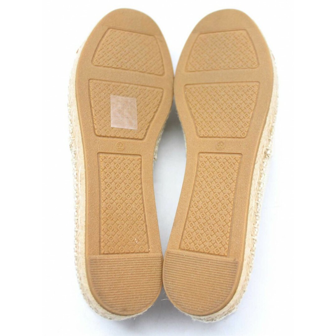 Tory Burch(トリーバーチ)の新品未使用品◇TORY BURCH/トリーバーチ◇COLOR BLOCK FLAT ESPADRILLE/カラーブロックフラットエスパドリーユ/74058/スリッポン/ロゴ刺しゅう/シューズ/靴 アイボリー×ブラウン レディース 5.5 春夏 512032 レディースの靴/シューズ(スリッポン/モカシン)の商品写真