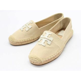 トリーバーチ(Tory Burch)の新品未使用品◇TORY BURCH/トリーバーチ◇WESTON FLAT ESPADRILLE/ウエストンフラットエスパドリーユ/40034/スリッポン/ロゴ/シューズ/靴 ニューアイボリー レディース 5.5 春夏 512032(スリッポン/モカシン)