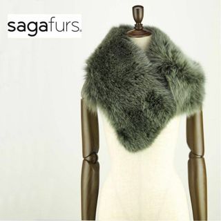 新品 SAGA FURS サガファー フォックスファーマフラー モスグリーン(マフラー/ショール)