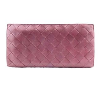 ボッテガヴェネタ(Bottega Veneta)のボッテガヴェネタ BOTTEGAVENETA 長財布
 マキシイントレチャート ラウンドファスナー レッド(長財布)