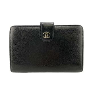 シャネル(CHANEL)のシャネル CHANEL 二つ折り財布
 ココマーク キャビアスキン ブラック(財布)