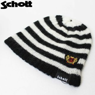 schott - 新品 schott ショット ボーダー ニット帽 ブラック×ホワイト