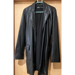 ザラ(ZARA)のZARA ライダースロングコートジャケット(ライダースジャケット)