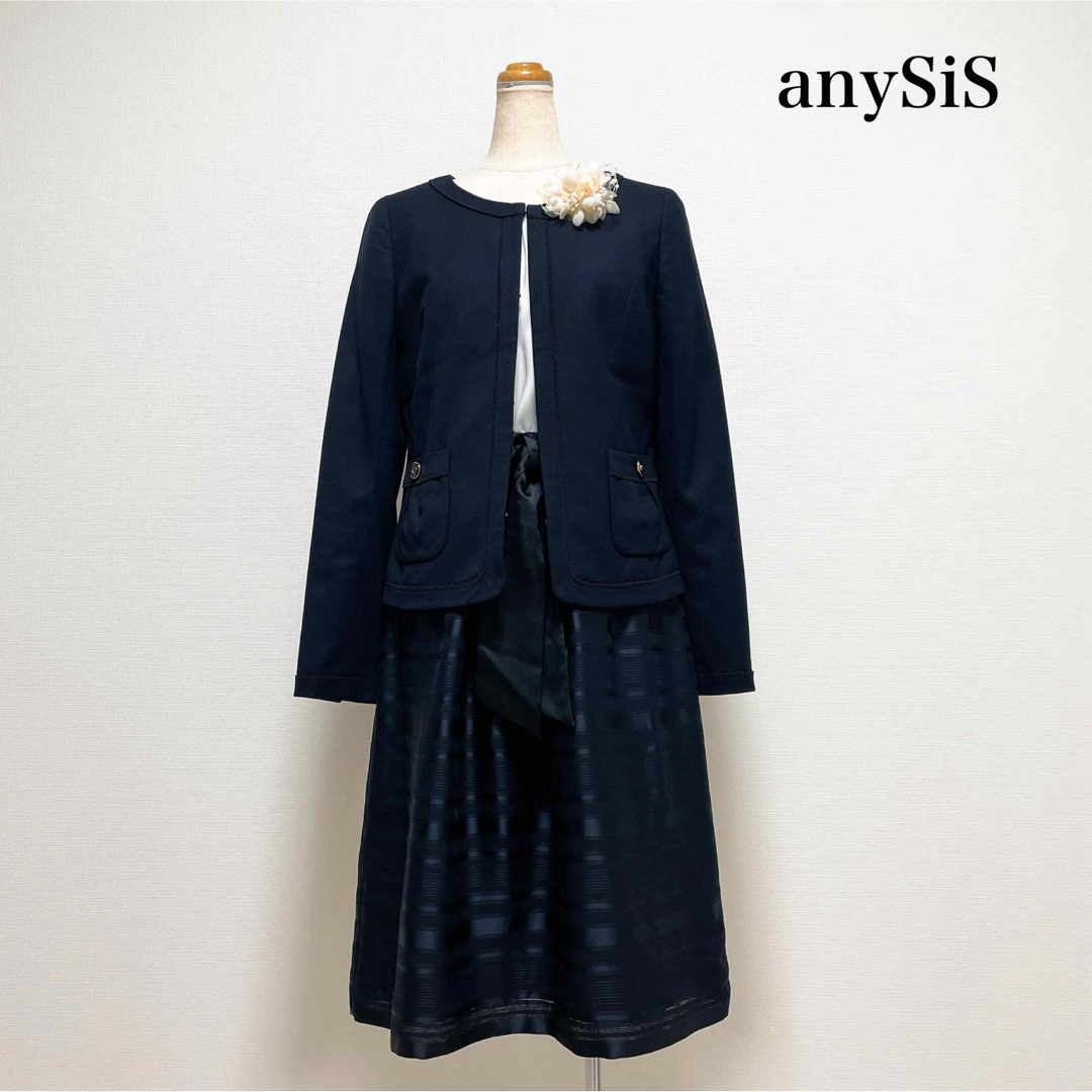 anySiS(エニィスィス)のanySiS セットアップ セレモニー ネイビー フォーマル 入園入学 卒園卒業 レディースのフォーマル/ドレス(スーツ)の商品写真