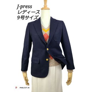 ジェイプレスレディス(J.PRESS LADIES)の美品(9) J-press フランネル３つ釦ブレザー(テーラードジャケット)