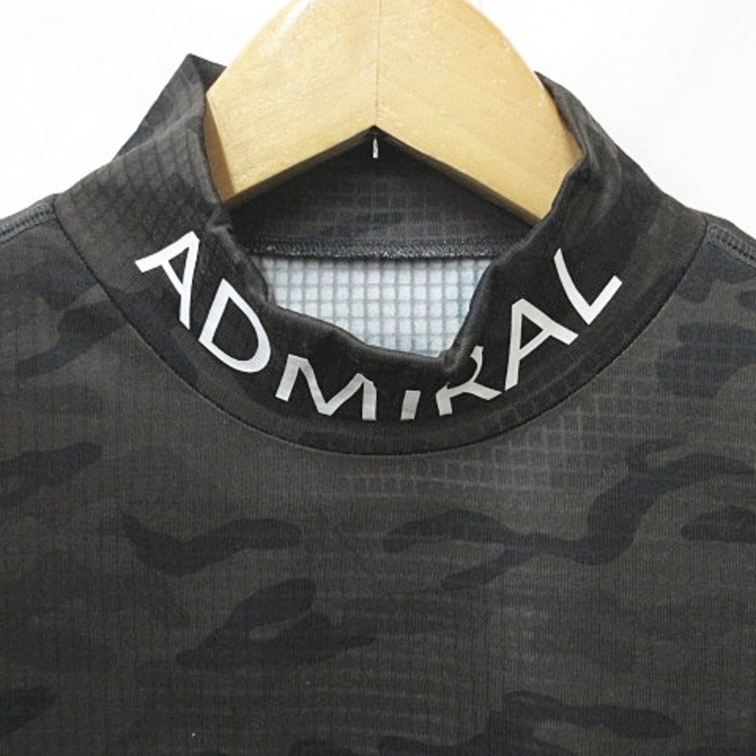 Admiral(アドミラル)のアドミラル ゴルフ シャツ ハイネック カモフラ柄 黒 ブラック グレー LL スポーツ/アウトドアのゴルフ(ウエア)の商品写真
