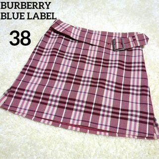 バーバリーブルーレーベル(BURBERRY BLUE LABEL)のバーバリーブルーレーベル　ベルト付きスカート　ノバチェック　38　M(ミニスカート)