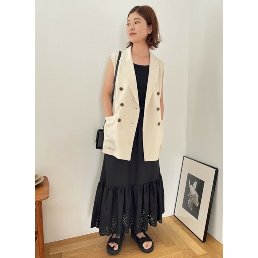 在庫あり/即出荷可】 イサコ【美品】Spick Cu/PIダブルジレ &Span 在庫あり/即出荷可】 イサコ【美品】Spick Cu/PIダブルジレ &Span