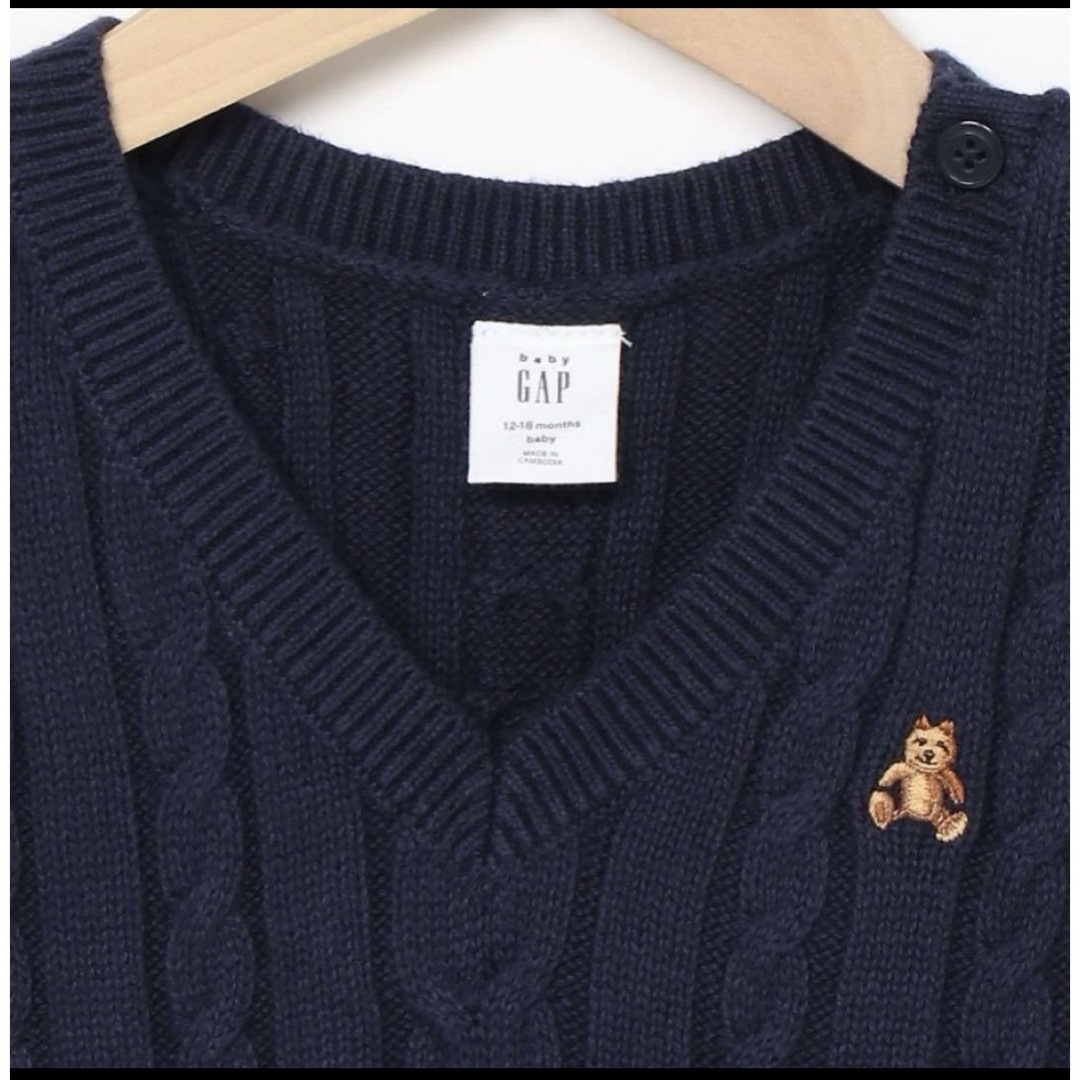 babyGAP(ベビーギャップ)のbabyGAP セーターベスト サイズ80 ネイビー キッズ/ベビー/マタニティのベビー服(~85cm)(ニット/セーター)の商品写真