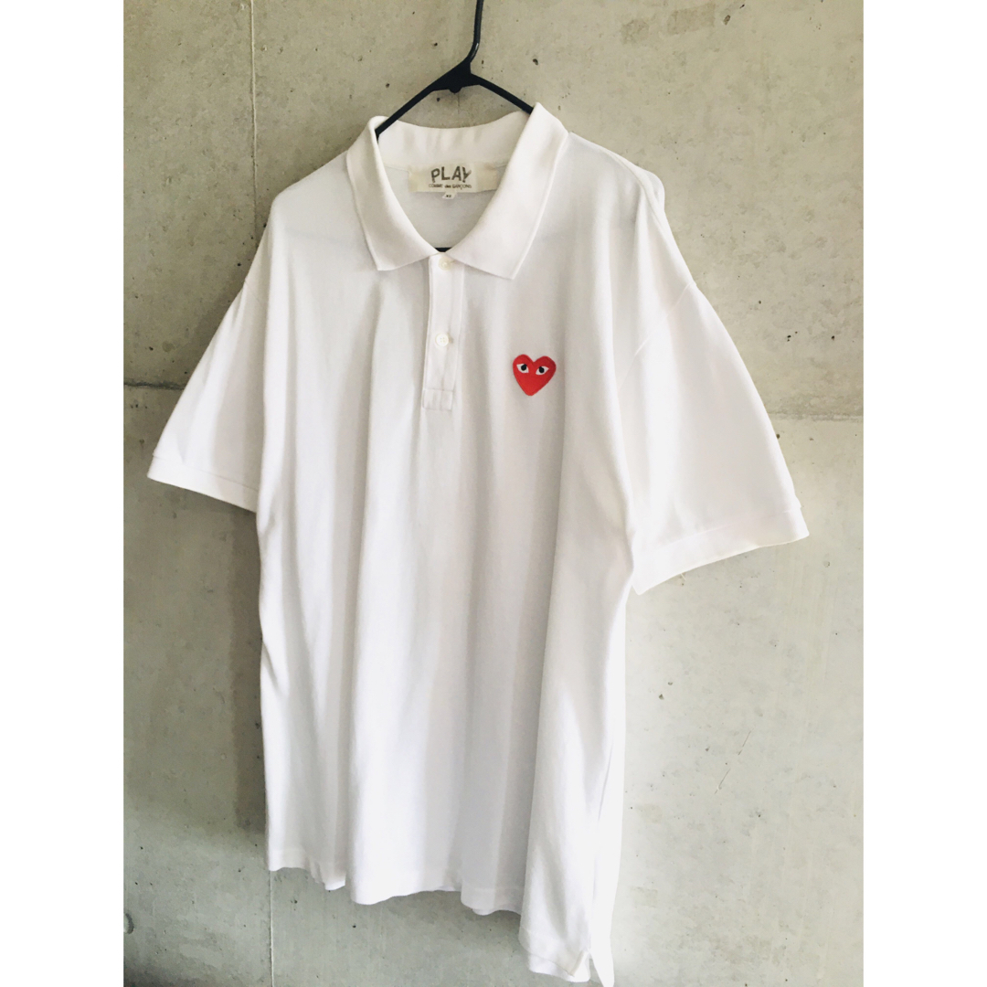 COMME des GARCONS(コムデギャルソン)の【名作★激希少★メンズXL】プレイコムデギャルソン ポロシャツ 予備ボタン付き メンズのトップス(ポロシャツ)の商品写真