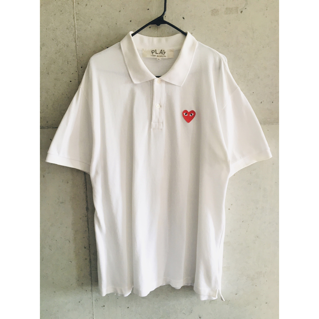 COMME des GARCONS(コムデギャルソン)の【名作★激希少★メンズXL】プレイコムデギャルソン ポロシャツ 予備ボタン付き メンズのトップス(ポロシャツ)の商品写真