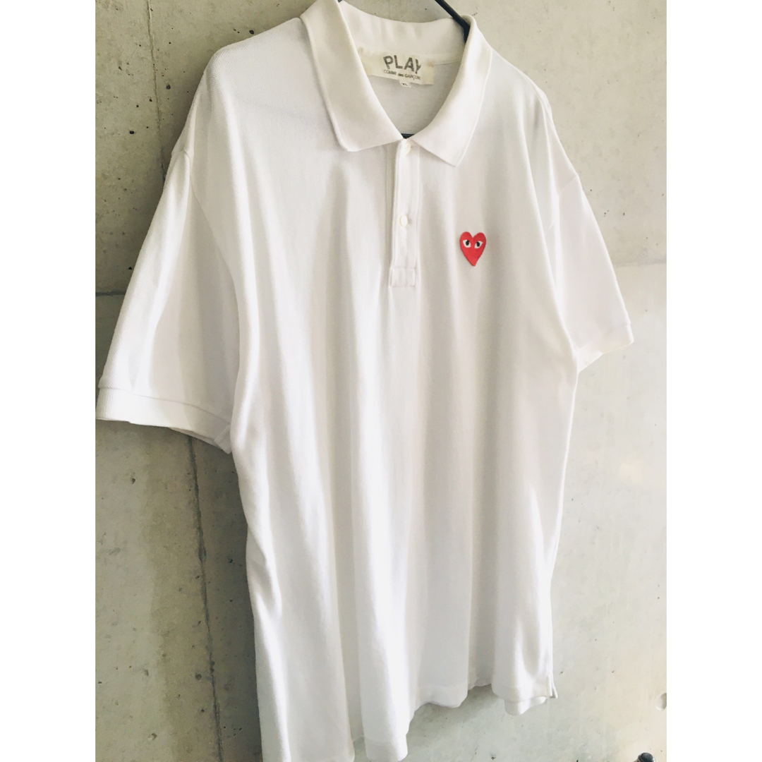 COMME des GARCONS(コムデギャルソン)の【名作★激希少★メンズXL】プレイコムデギャルソン ポロシャツ 予備ボタン付き メンズのトップス(ポロシャツ)の商品写真