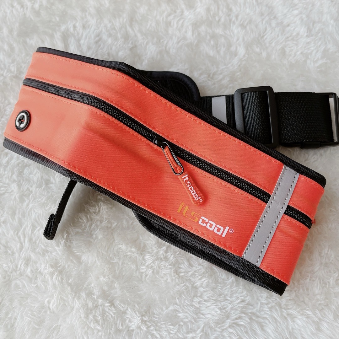 SALE❗️ランニングスマホホルダー ランニングベルト 柔軟 スリム オレンジ メンズのバッグ(ウエストポーチ)の商品写真