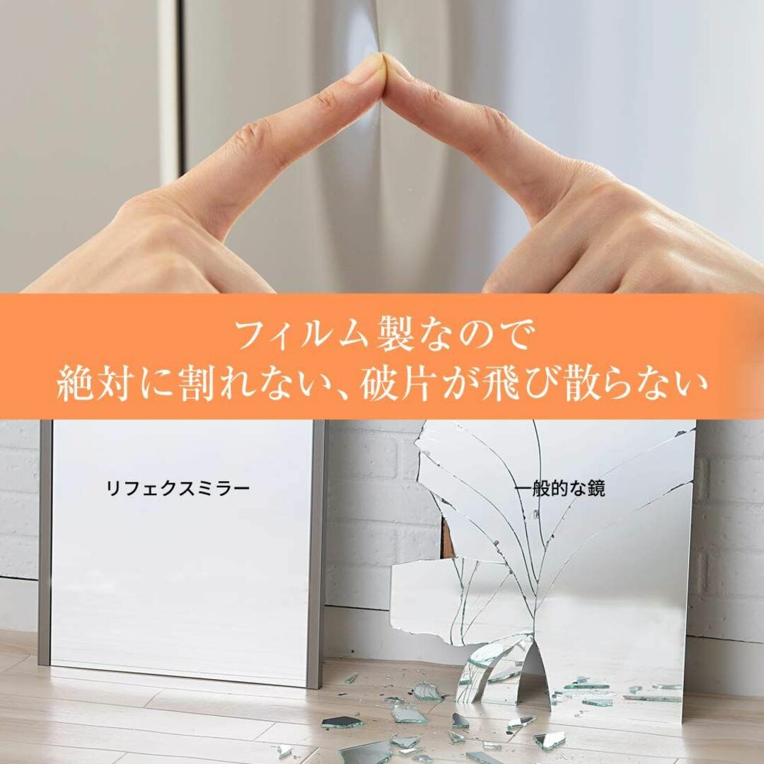 【色: ライトブラウン】リフェクス日本製 超軽量 ダルマピン2本で吊れて設置が簡 インテリア/住まい/日用品のインテリア小物(壁掛けミラー)の商品写真