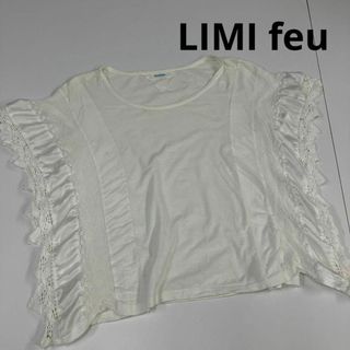 リミフゥ(LIMI feu)のLIMI feu リミフゥ　カットソー　Tシャツ　レース　サテン　古着女子(カットソー(半袖/袖なし))