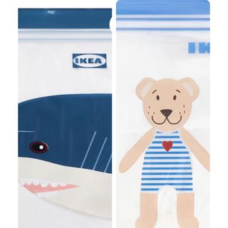 IKEA イケア　サメ＆くま　フリーザーバッグ  ジップロック　50枚(収納/キッチン雑貨)