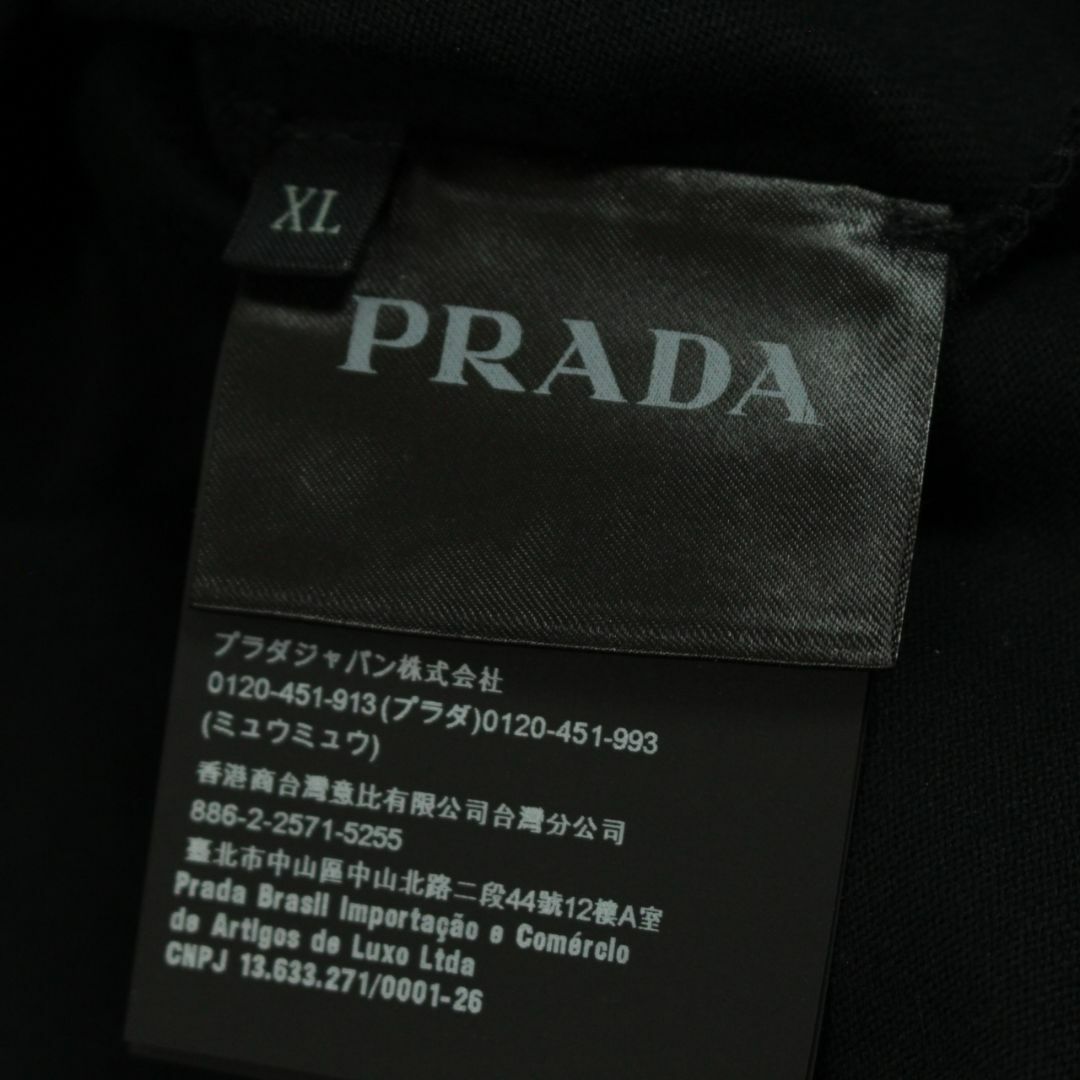 PRADA(プラダ)のPRADA　スウェットシャツ　Vガゼット　サイドラバーロゴ　ブラック　サイズXL メンズのトップス(スウェット)の商品写真