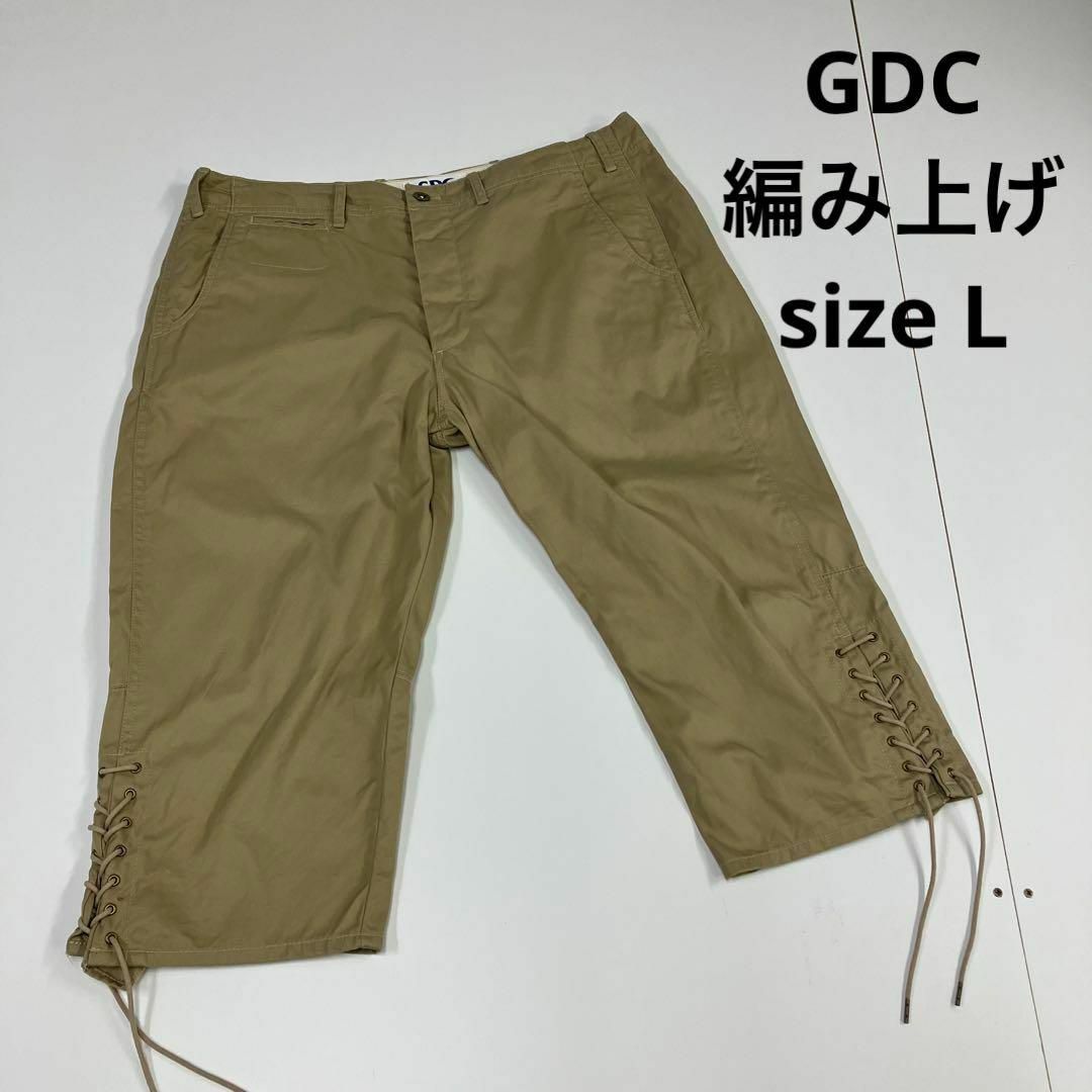 GDC(ジーディーシー)のGDC ショートパンツ　ハーフパンツ　編み上げ　オールドストリート　古着 メンズのパンツ(ショートパンツ)の商品写真