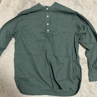 MUJI (無印良品) - 無印良品綿混あったかUネック八分袖シャツ
