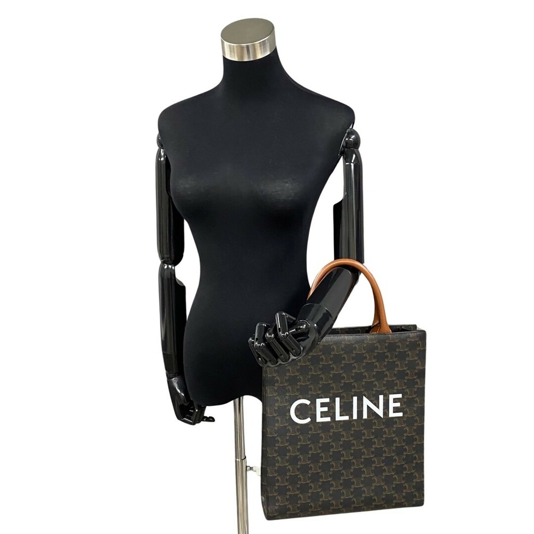 celine(セリーヌ)の未使用保管品 レア CELINE セリーヌ スモール バーティカル カバ レザー 本革 2way ミニ トートバッグ ショルダーバッグ ブラウン 52786 レディースのバッグ(トートバッグ)の商品写真