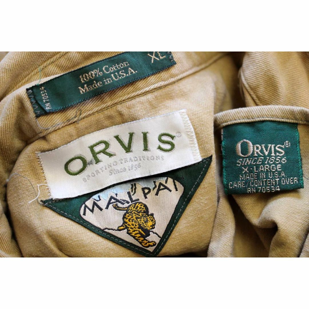 【名作】ORVIS コットン プルオーバー 長袖シャツ MALPA XL カーキ