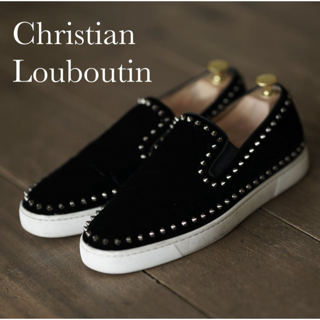 Christian Louboutin(クリスチャンルブタン)のChristian Louboutin ベロア スタッズ スリッポン  メンズの靴/シューズ(スリッポン/モカシン)の商品写真